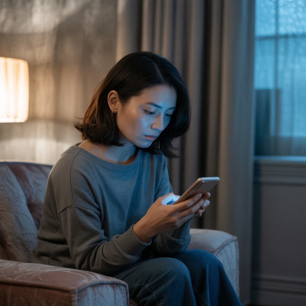 距離を置きたいと言われ不安そうな女性と、決意を固めた様子の女性の対比